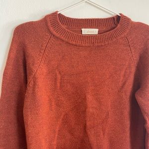 Sloomb Merino Wool Fable Sweater, women’s size Med. 100% wool, Orange Melange